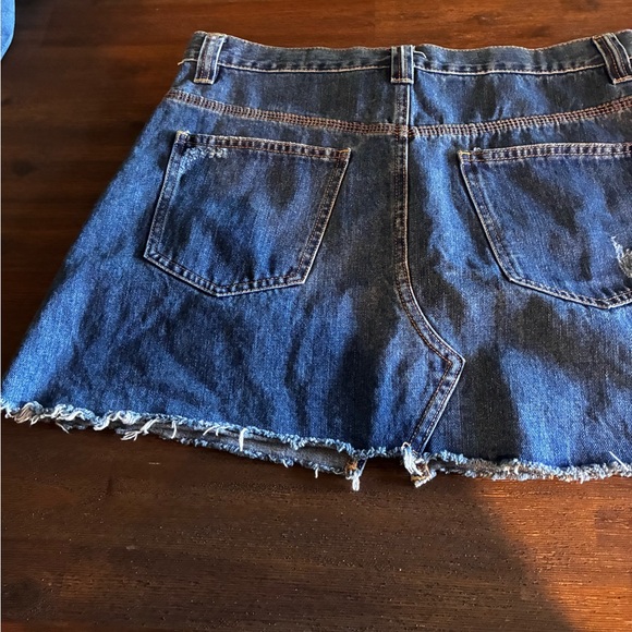We The Free Blue Denim Mini Skirt - Picture 2 of 7
